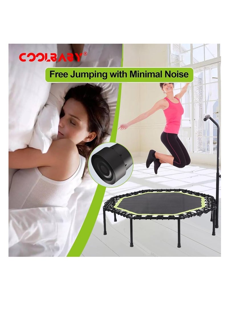 COOLBABY 51 Inch Quiet Mini Trampoline with Adjustable Handles Fitness Trampoline Bungee Jumping Cardio Trainer for Adults Workout