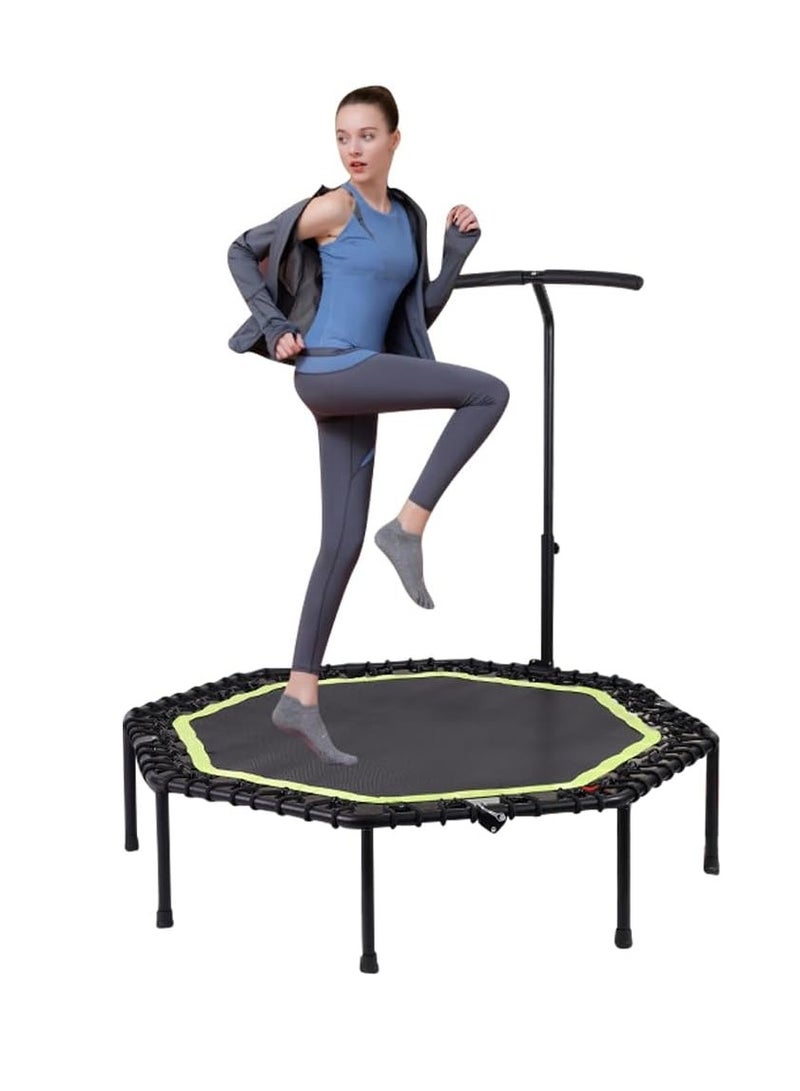 COOLBABY 51 Inch Quiet Mini Trampoline with Adjustable Handles Fitness Trampoline Bungee Jumping Cardio Trainer for Adults Workout