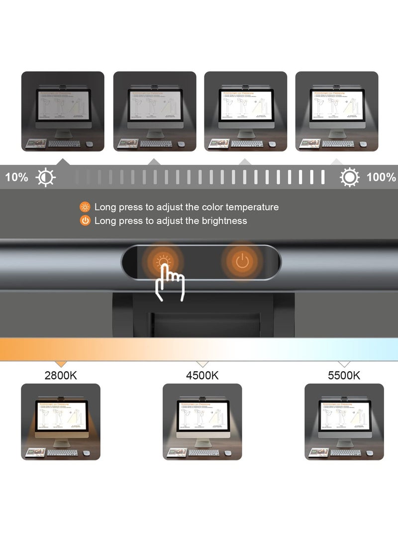 Dimmable E-Reading LED Monitor Light Bar with Touch Control, USB Powered Screenbar for Home Office and Gaming