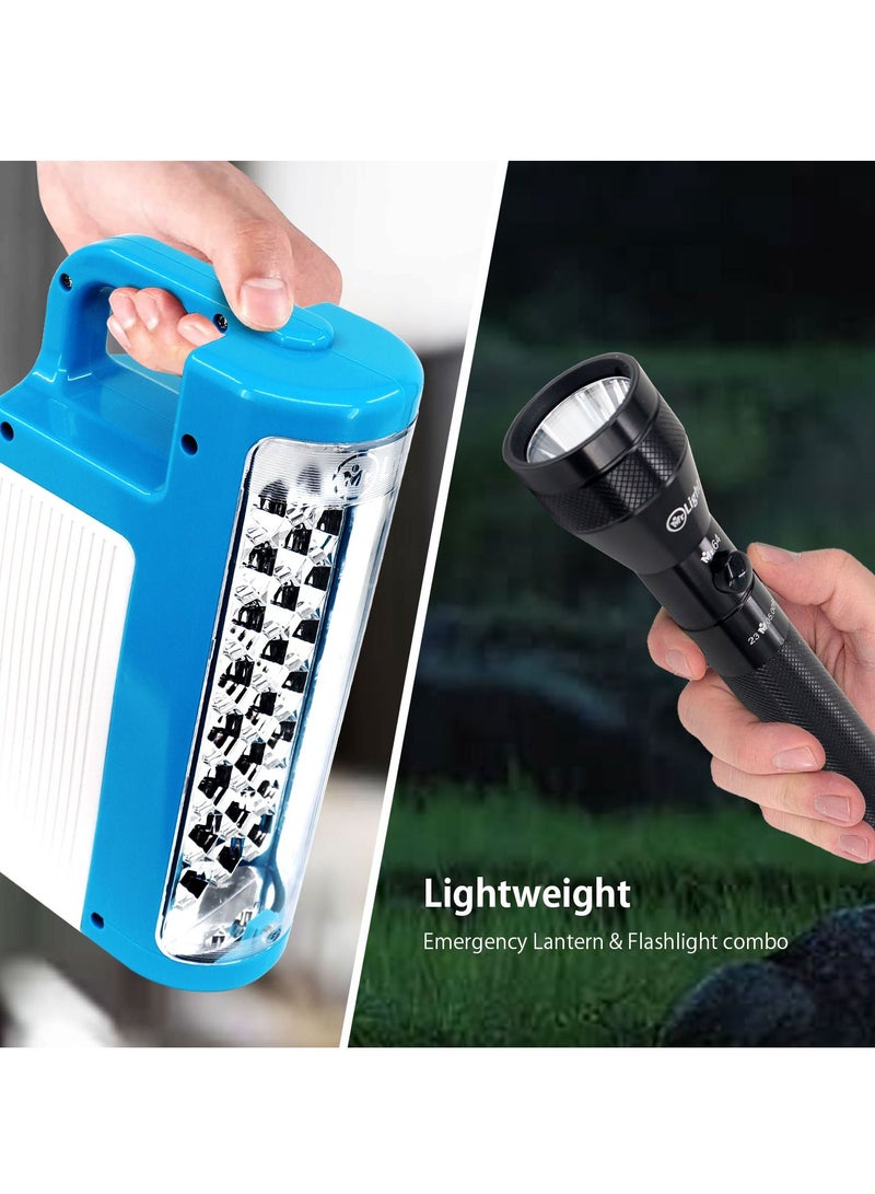 2 In 1 Rechargeable Emergency Lantern Light Flashlight and Torch 2 Sides Light With Solar Charger Jack High Brightness And Long Time Life Working Time 5 To 12 Hours Suitable For Outdoor Camping