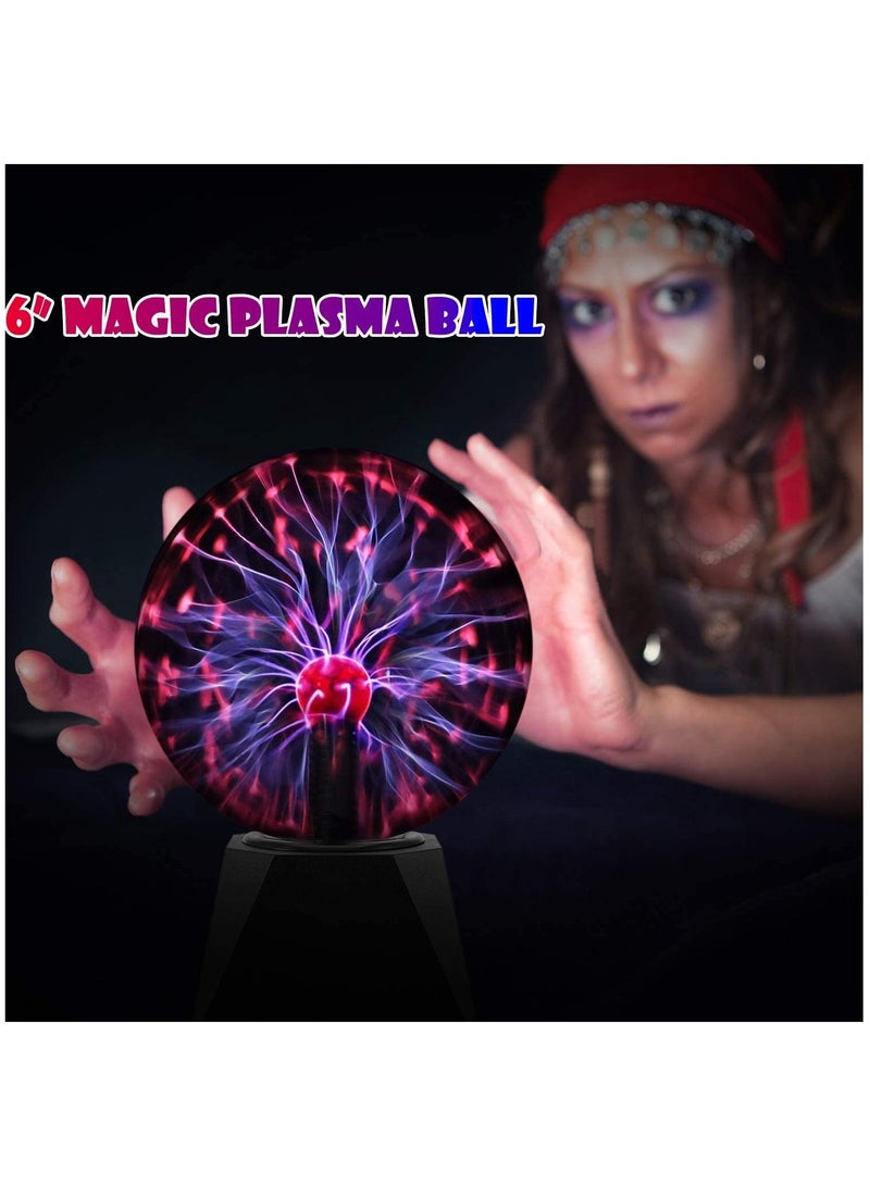 Kid's Magic Touch & Sound Activated Plasma Ball 6in