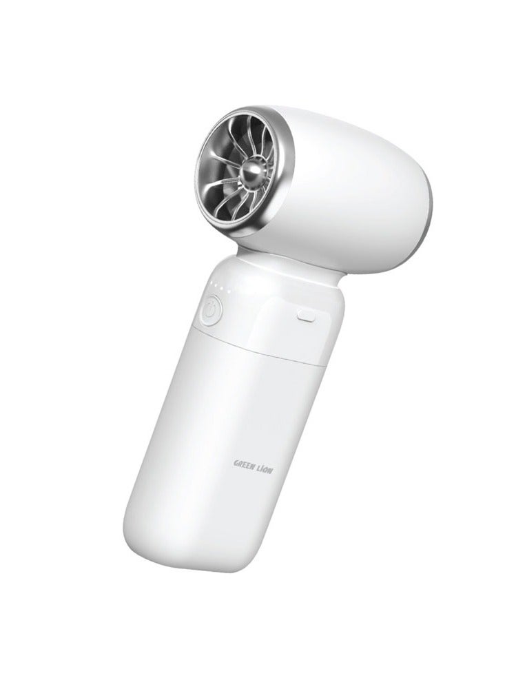 Multifunctional 10000 mAh PowerBank and Fan / 75000 RPM / ABS Material / Fast Cooling / 4 Air Nozzles / Type-C Charging Port /- White