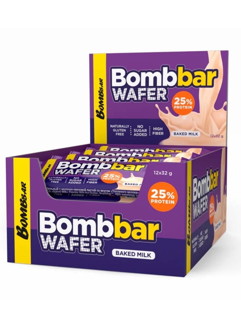 Bombbar ,Protein Wafer, Baked Milk, 12x32g