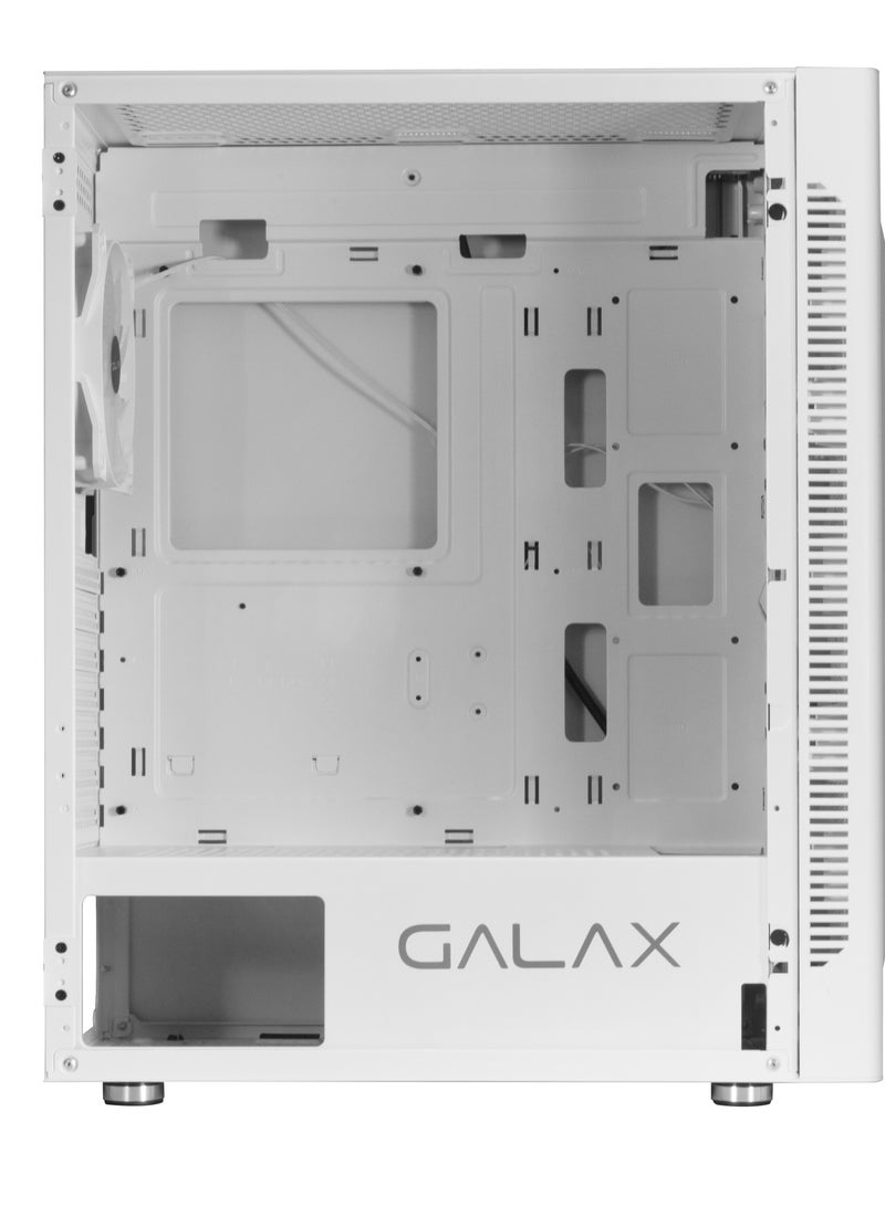 GALAX PC Case (REV-06) , 4 pre install aRGB colling fan, Minimalistic mash design,ATX, M-ATX, ITX, 4 ARGB Fans, ATX, M-ATX, ITX, Front Pane-ABS, Mesh cover, Top Panel-Metal cover, Left-Tempered Glass, Right-Metal cover, 3.5