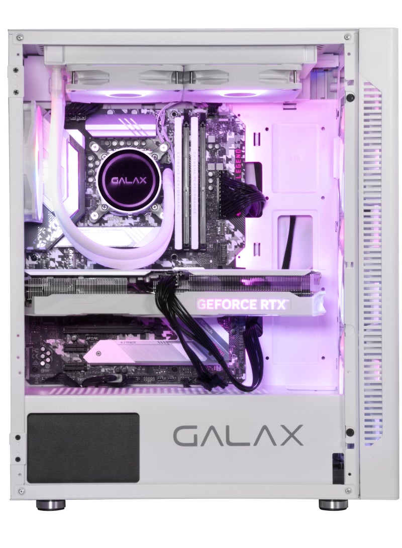 GALAX PC Case (REV-06) , 4 pre install aRGB colling fan, Minimalistic mash design,ATX, M-ATX, ITX, 4 ARGB Fans, ATX, M-ATX, ITX, Front Pane-ABS, Mesh cover, Top Panel-Metal cover, Left-Tempered Glass, Right-Metal cover, 3.5