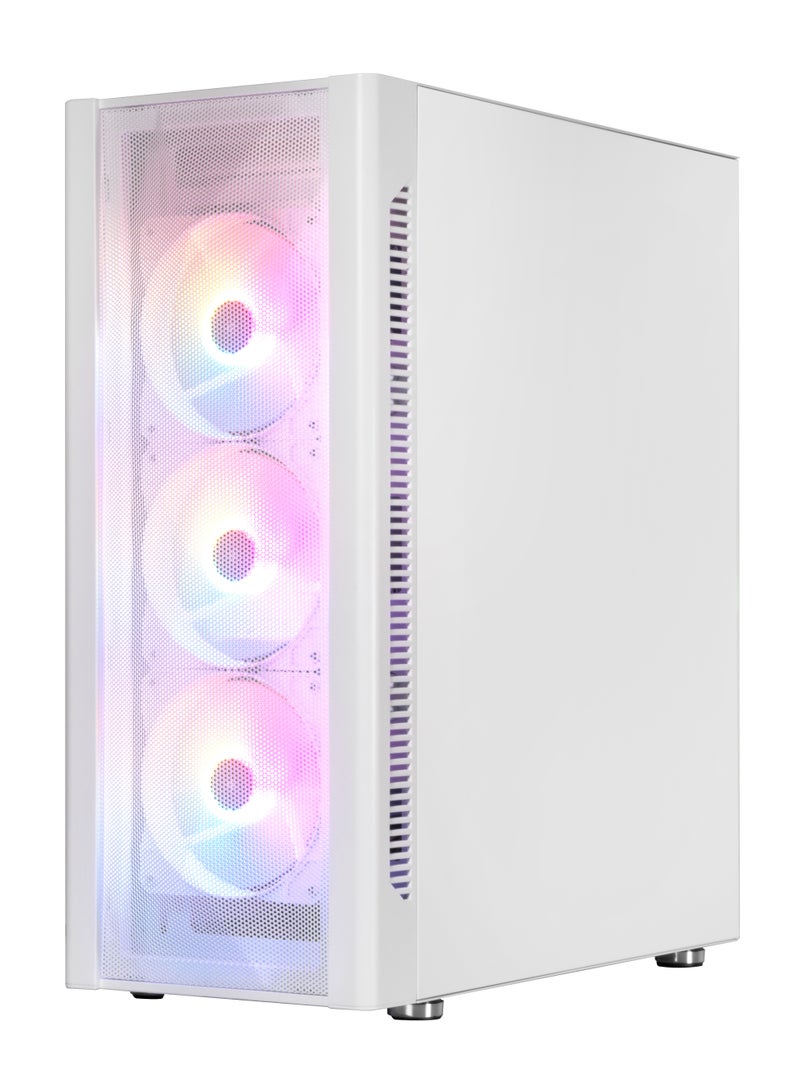 GALAX PC Case (REV-06) , 4 pre install aRGB colling fan, Minimalistic mash design,ATX, M-ATX, ITX, 4 ARGB Fans, ATX, M-ATX, ITX, Front Pane-ABS, Mesh cover, Top Panel-Metal cover, Left-Tempered Glass, Right-Metal cover, 3.5