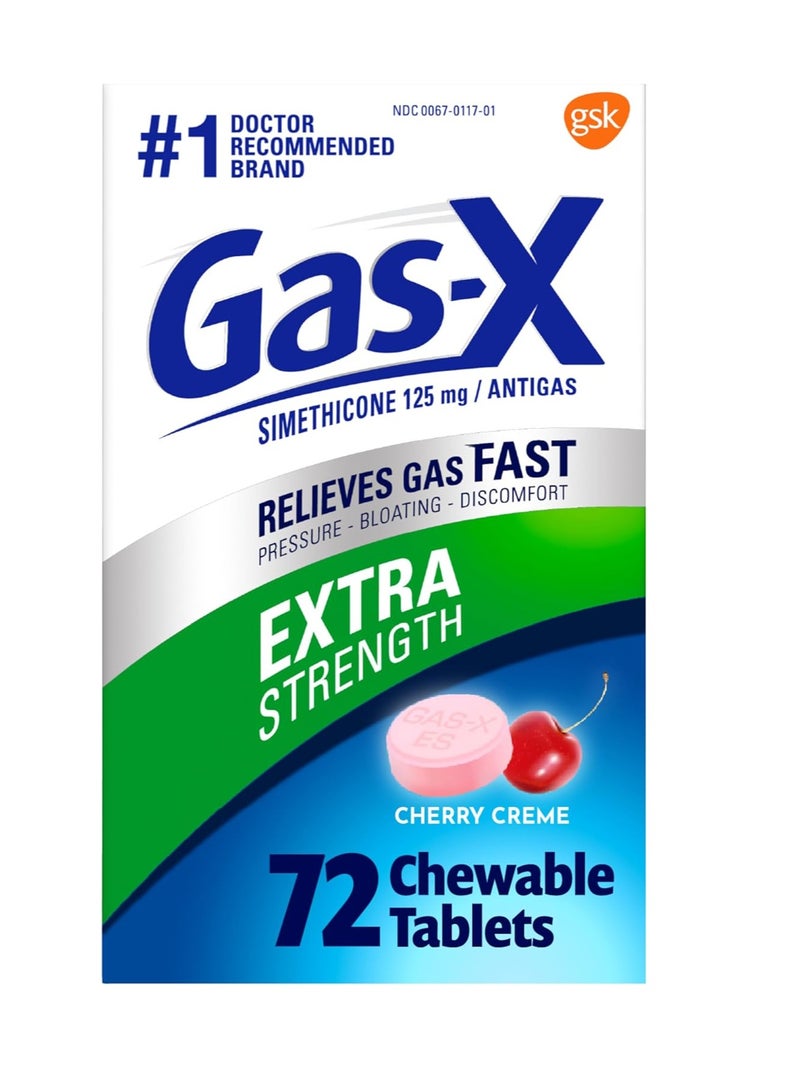 Extra Strength Chewable Gas Relief Tablets Cherry 72 Chewable