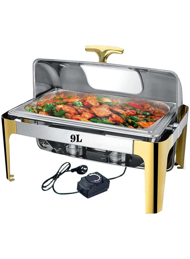 Stainless Steel Rectangular Roll Top Chafing Dish 9 Litter