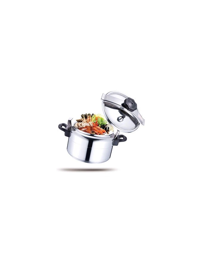 HTH 5L Pressure Cooker Aluminum for Household, Super-pressure Cooker Secure Cookerware, Silver