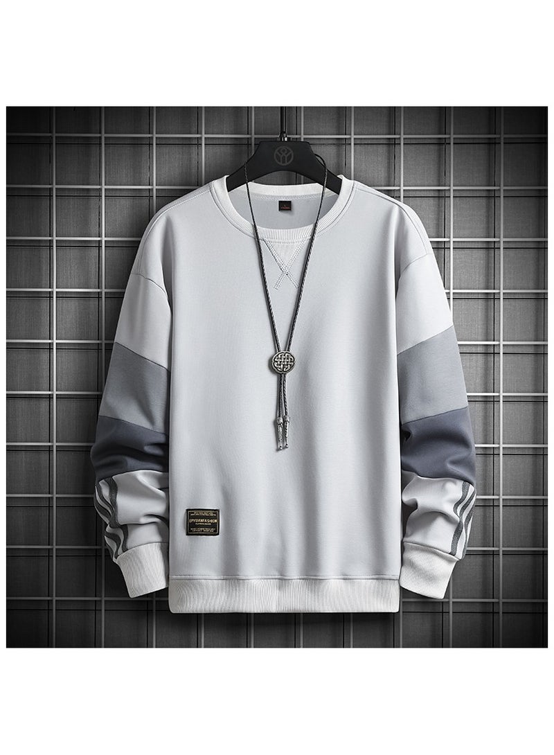 Large Size Fashionable Men's Long Sleeved Easy To Match Sports Hoodie T-shirt