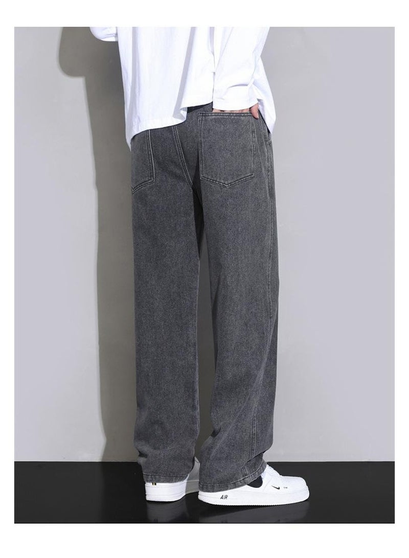 Fashionable Men's Loose Straight Leg Jeans, Wide Leg Casual Pants