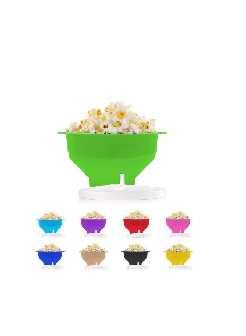Silicone Microwave Popcorn Popper with Lid for Home Microwave Popcorn Makers with Handles Collapsible Popcorn Bowl