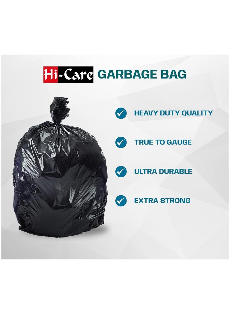 (Pack of 100 Bags) Hi-Care Garbage Bag Black 80X110cm 25 Micron Heavy Duty Oxo Biodegradable Plastic Bag Large Trash Bags Dustbin Bags Waste Bag Office Bag Strong & Durable Bin Bag Garbage Bag Large