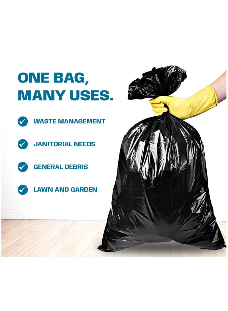 (Pack of 100 Bags) Hi-Care Garbage Bag Black 80X110cm 25 Micron Heavy Duty Oxo Biodegradable Plastic Bag Large Trash Bags Dustbin Bags Waste Bag Office Bag Strong & Durable Bin Bag Garbage Bag Large