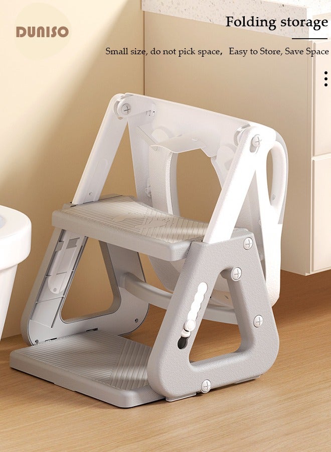 3-in-1 Kids Potty Training Toilet Seat with Step Stool Ladder,Toddlers-Comfortable Safe Potty Seat with Anti-Slip Pads Folding Ladder for Boys and Girls