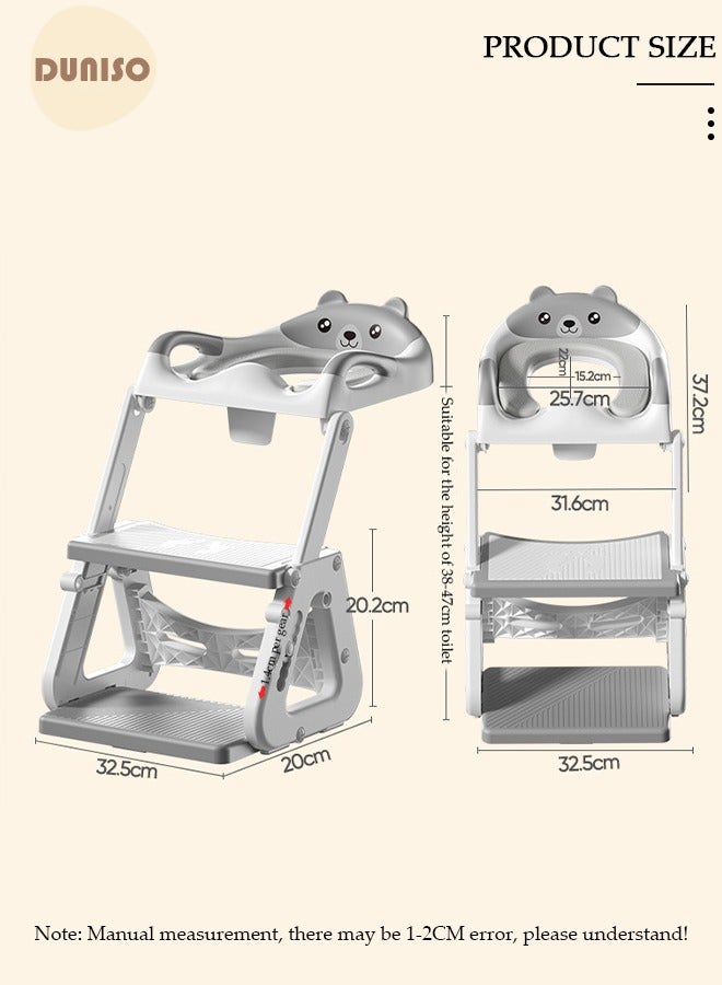 3-in-1 Kids Potty Training Toilet Seat with Step Stool Ladder,Toddlers-Comfortable Safe Potty Seat with Anti-Slip Pads Folding Ladder for Boys and Girls