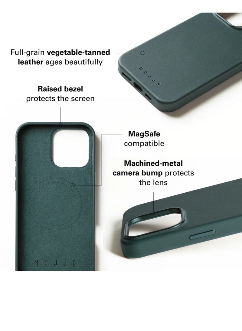 UK Premium Full Leather Case for iPhone 16 Pro Max in Livid Green with MagSafe