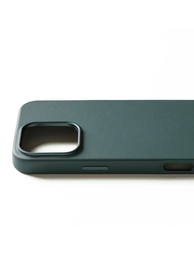 UK Premium Full Leather Case for iPhone 16 Pro Max in Livid Green with MagSafe