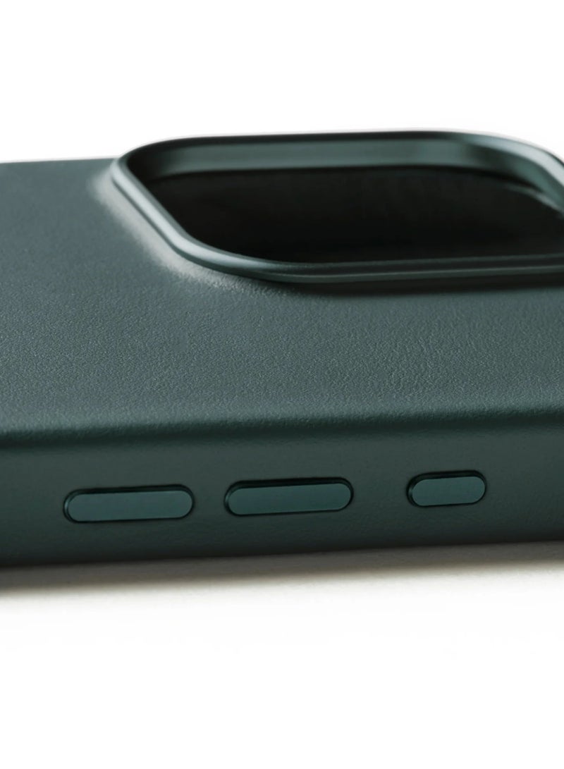 UK Premium Full Leather Case for iPhone 16 Pro Max in Livid Green with MagSafe