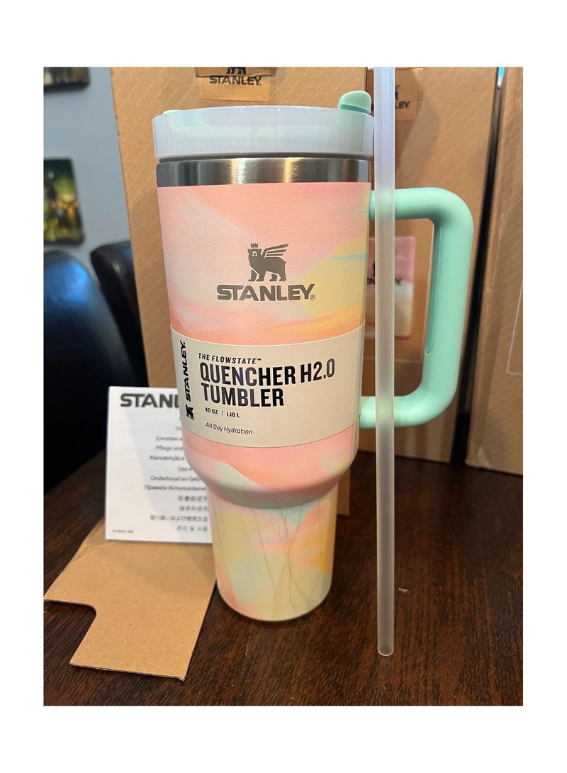 Stanley Insulated mug with straw lid, for water, Iced Tea, Coffee, Juice and Smoothie 40 oz.