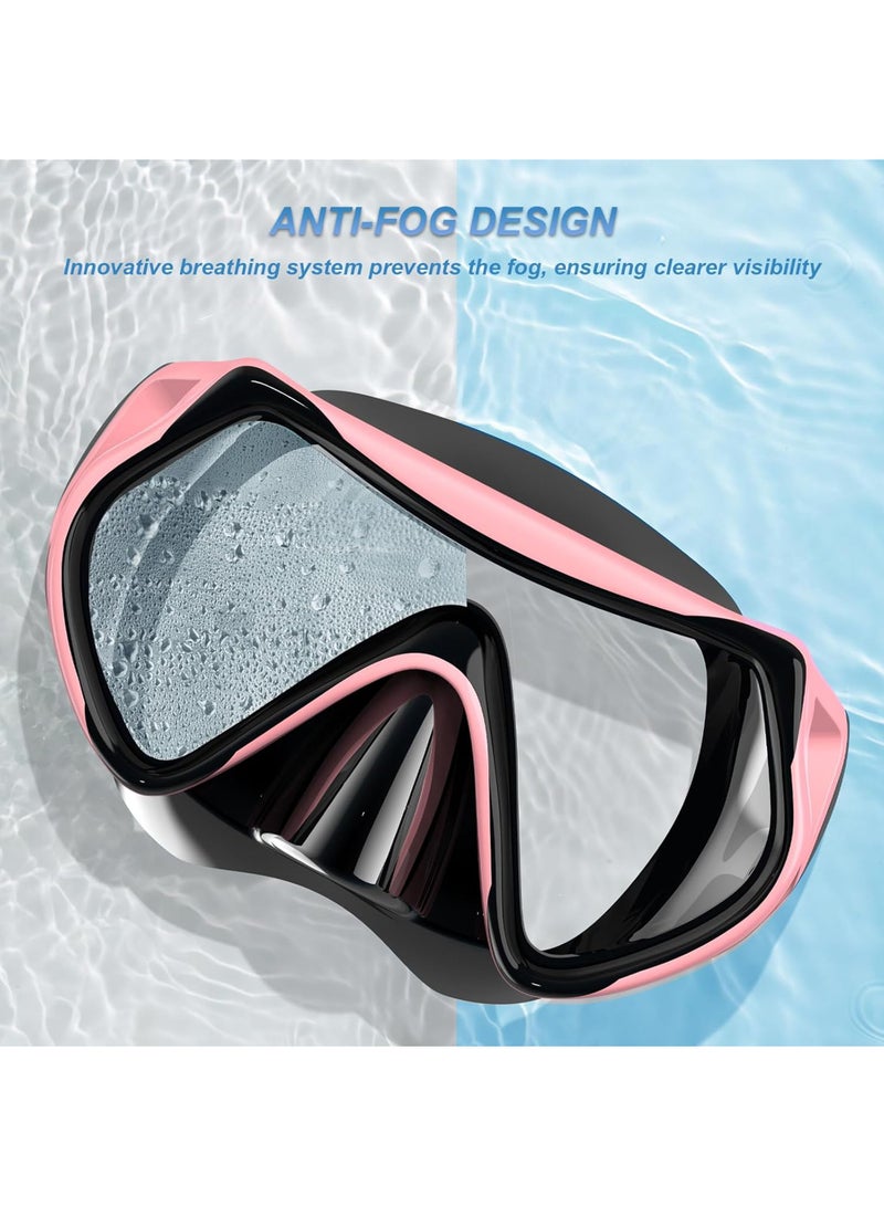 Diving Mask Snorkeling Mask with Latest Dry Top Breathing System,Fold 180°Panoramic Diving Snorkeling Goggles Tempered Glass Anti-Fog Anti-Leak Snorkeling Gear for Adults and Youth.