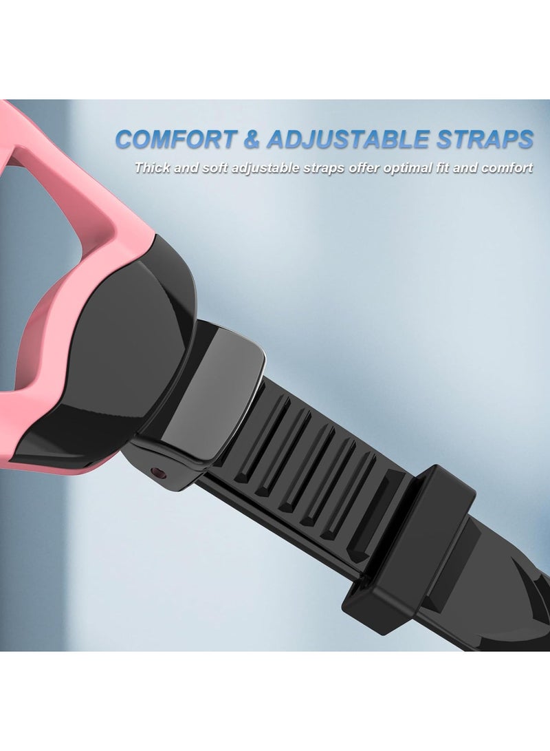 Diving Mask Snorkeling Mask with Latest Dry Top Breathing System,Fold 180°Panoramic Diving Snorkeling Goggles Tempered Glass Anti-Fog Anti-Leak Snorkeling Gear for Adults and Youth.