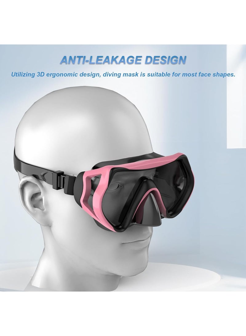 Diving Mask Snorkeling Mask with Latest Dry Top Breathing System,Fold 180°Panoramic Diving Snorkeling Goggles Tempered Glass Anti-Fog Anti-Leak Snorkeling Gear for Adults and Youth.