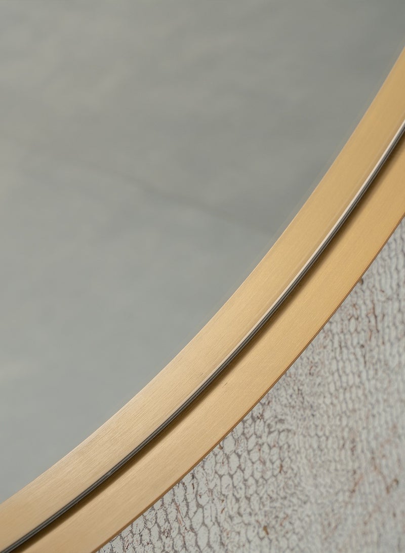 Mida Mirror, 5 mm, stainless steel metal frame in brass brushed color