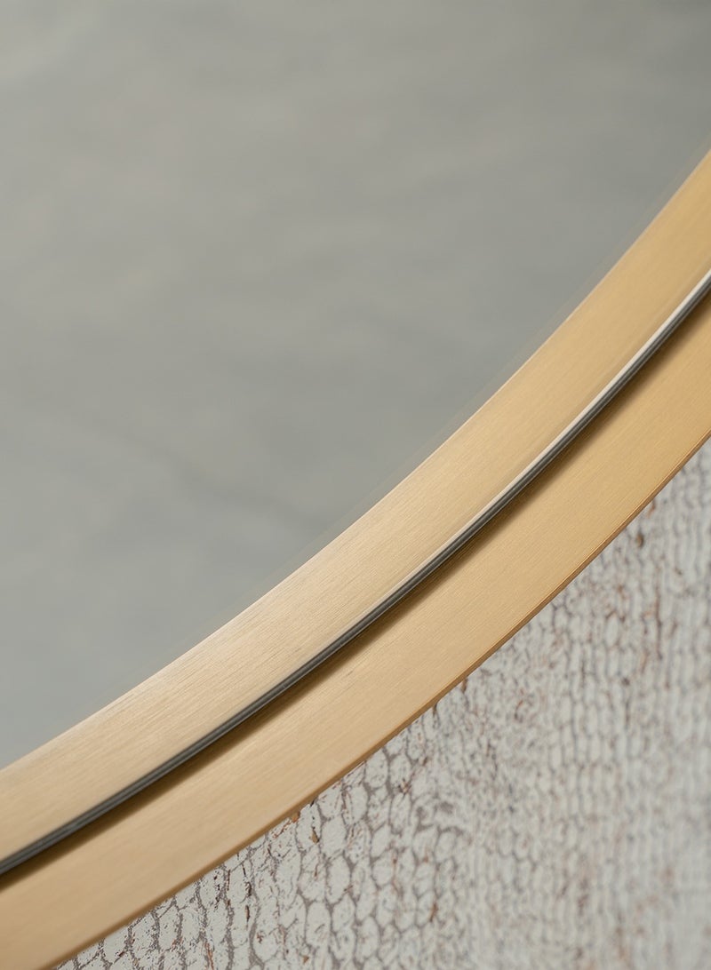 Mida Mirror, 5 mm, stainless steel metal frame in brass brushed color