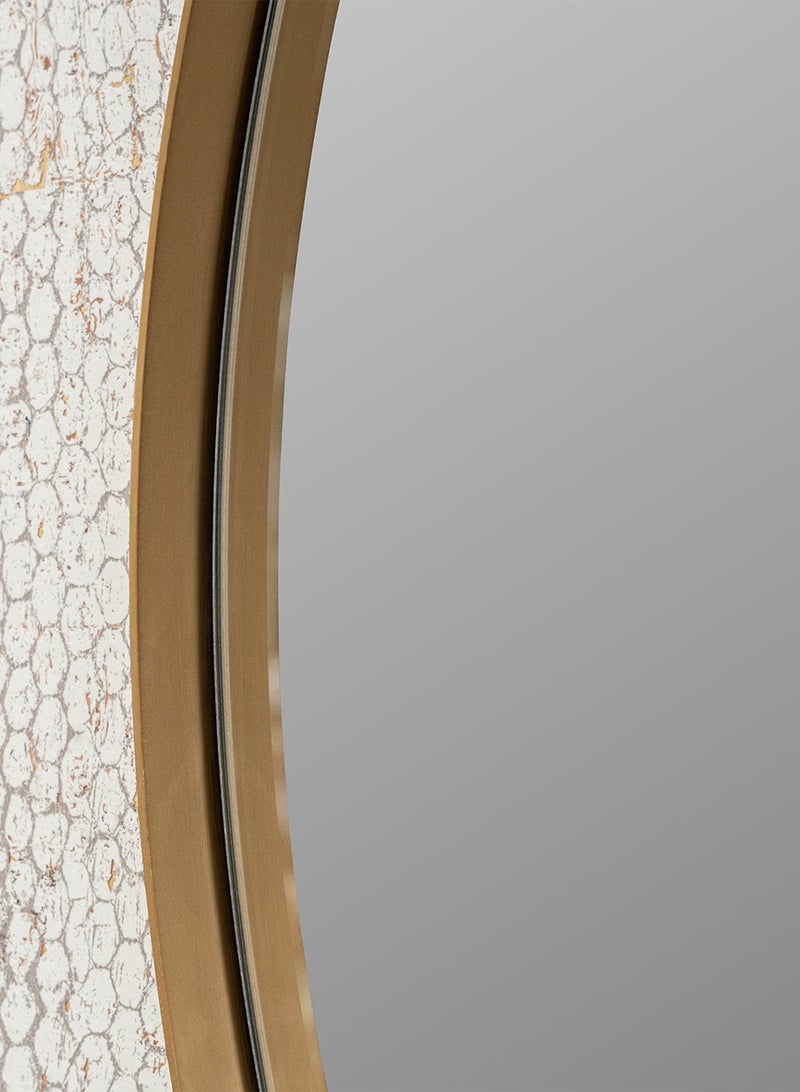 Mida Mirror, 5 mm, stainless steel metal frame in brass brushed color