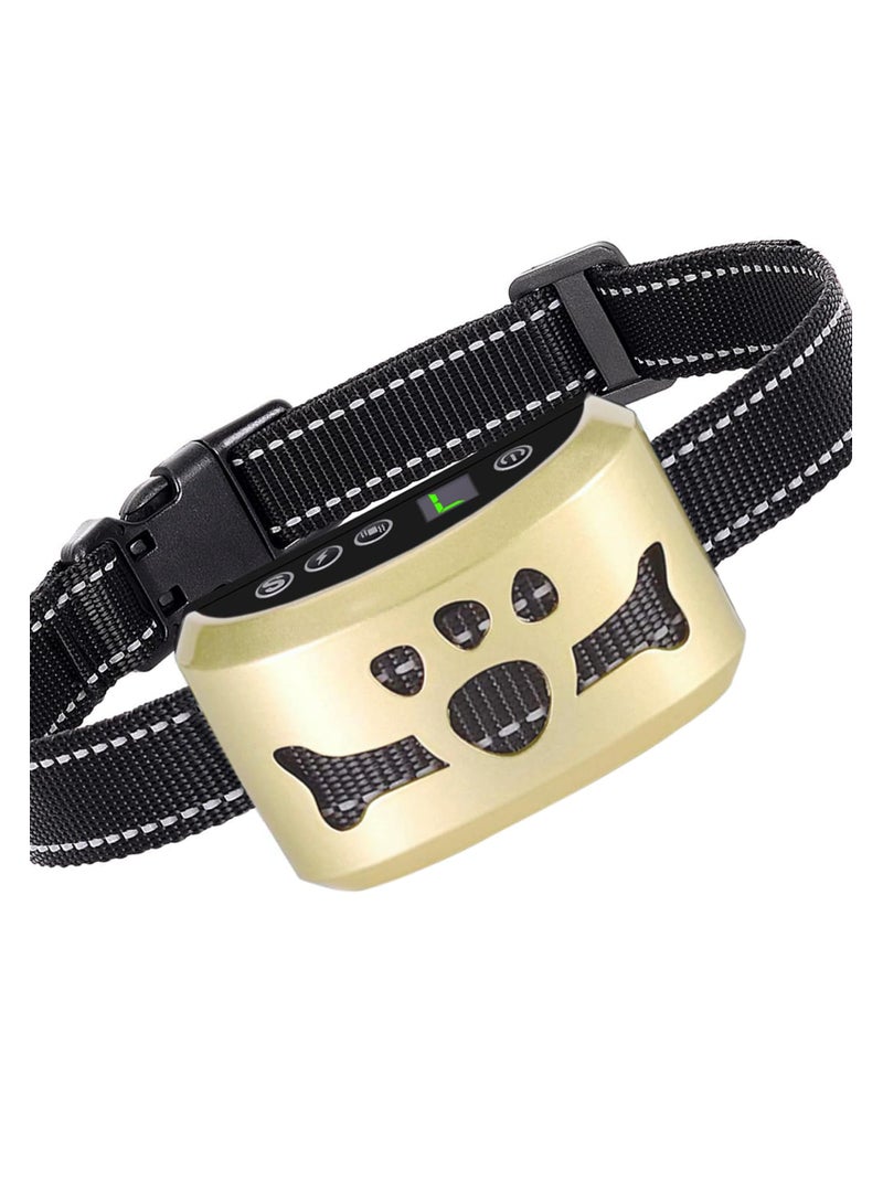 Dog Bark Collar, Rechargeable Bark Collar No Shock for Dogs with Beep Vibration Shock, Anti Bark Collars for Large Medium Small Dogs with 7 Level Sensitivity Adjustable and 4 Stop Barking Modes