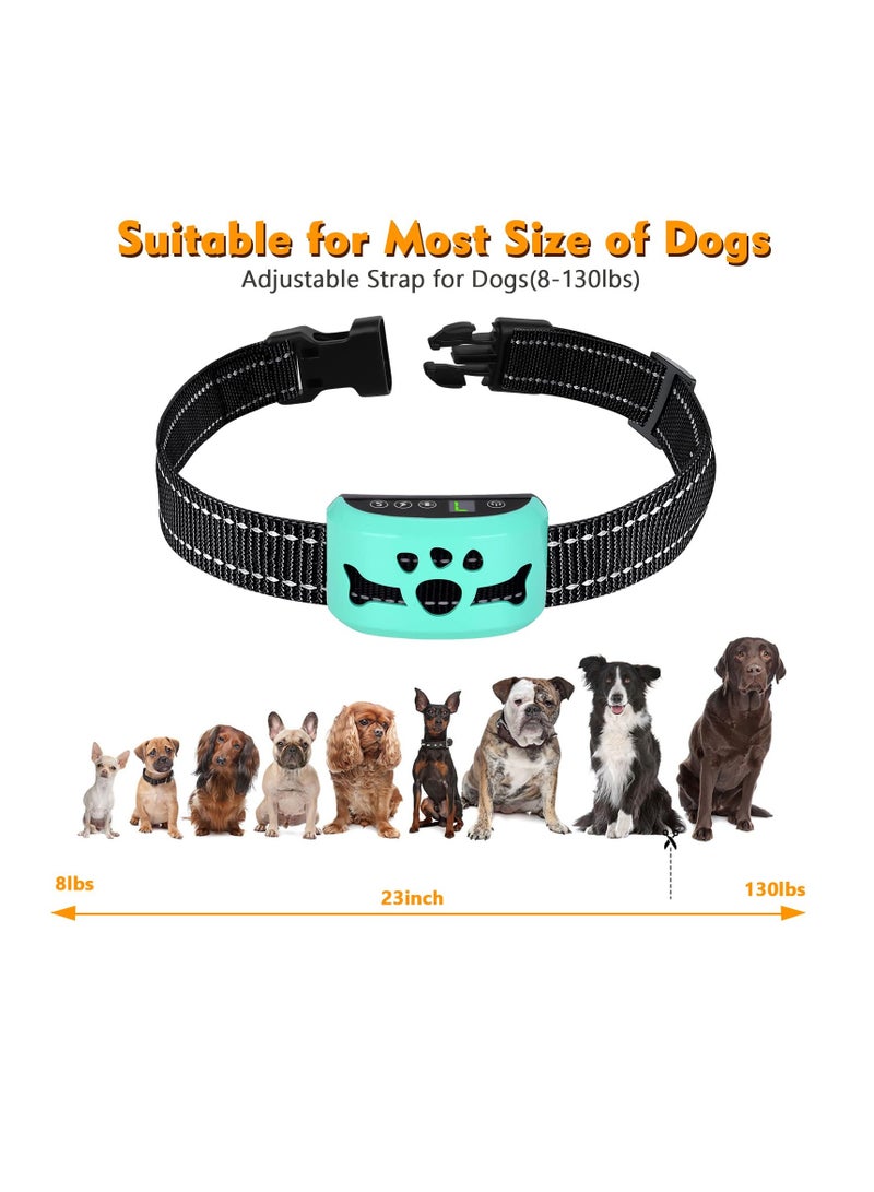 Dog Bark Collar, Rechargeable Bark Collar No Shock for Dogs with Beep Vibration Shock, Anti Bark Collars for Large Medium Small Dogs with 7 Level Sensitivity Adjustable and 4 Stop Barking Modes