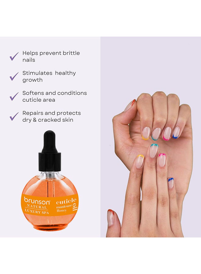 Cuticle Oil 75ml Hydrating Oil For Cuticle Repair - Remedy Damaged Skin And Thin Nails - Paraben And Cruelty-Free Formula - Natural  Nail Care Oil - Honey BHNCO