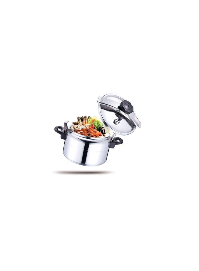 HTH 25L Pressure Cooker Aluminum for Household, Super-pressure Cooker Secure Cookerware, Silver