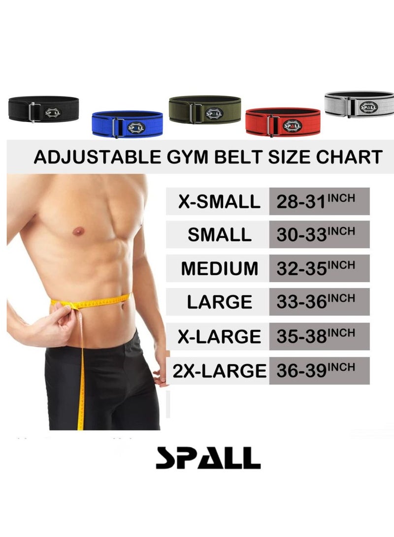 Weight Lifting Belt, Self-Locking Adjustable Gym Belt, Powerlifting & Strength Training Lumbar Support, Durable Nylon Belt for Men & Women Fitness Workouts