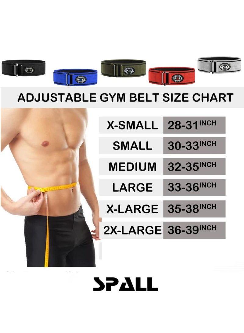 Weight Lifting Belt, Self-Locking Adjustable Gym Belt, Powerlifting & Strength Training Lumbar Support, Durable Nylon Belt for Men & Women Fitness Workouts