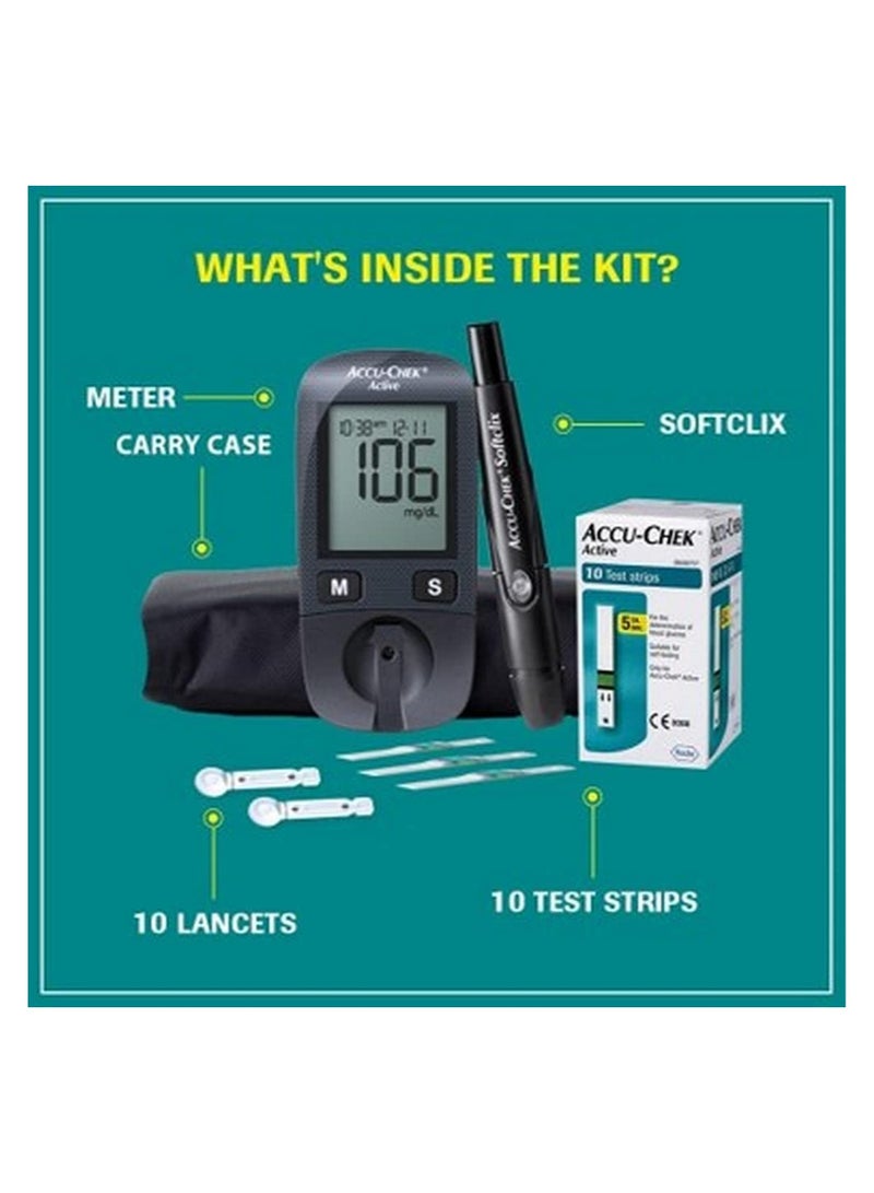 Active Bundle Blood Glucose Monitor With Active 50 Test Strips Plus Sofclix - 100 Lancets