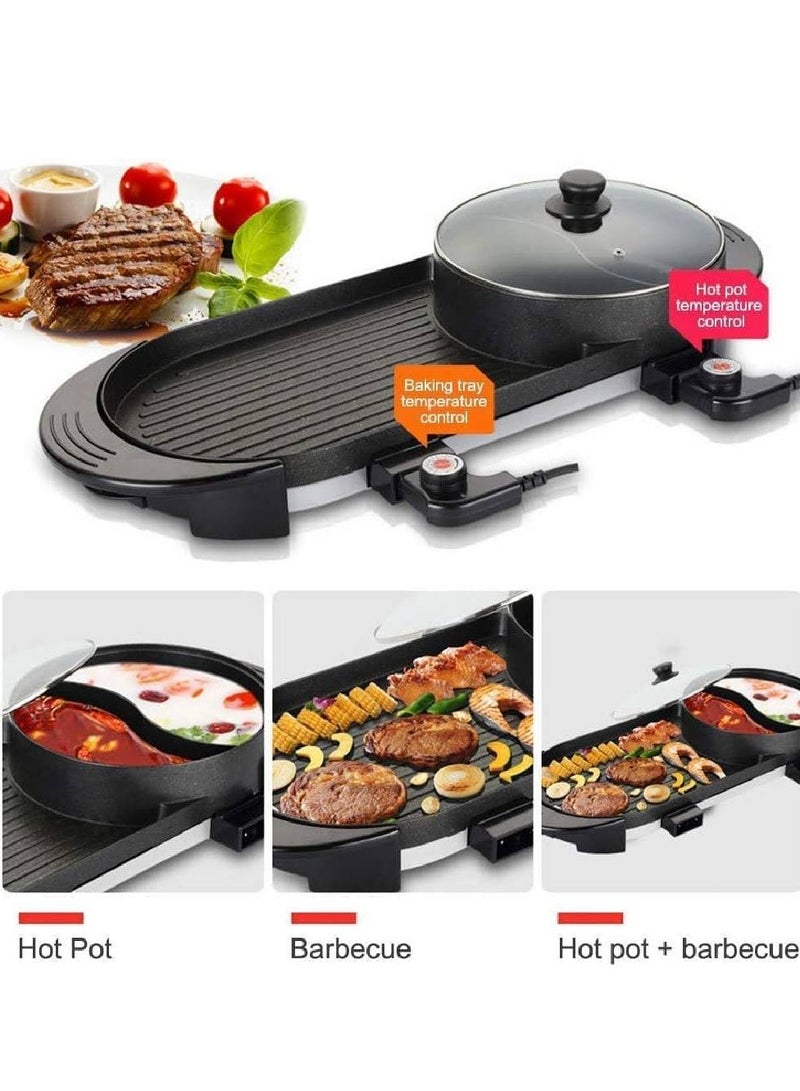 Multi-Function Electric Barbecue Oven Grilled Pan with 5 Temperature Adjustment