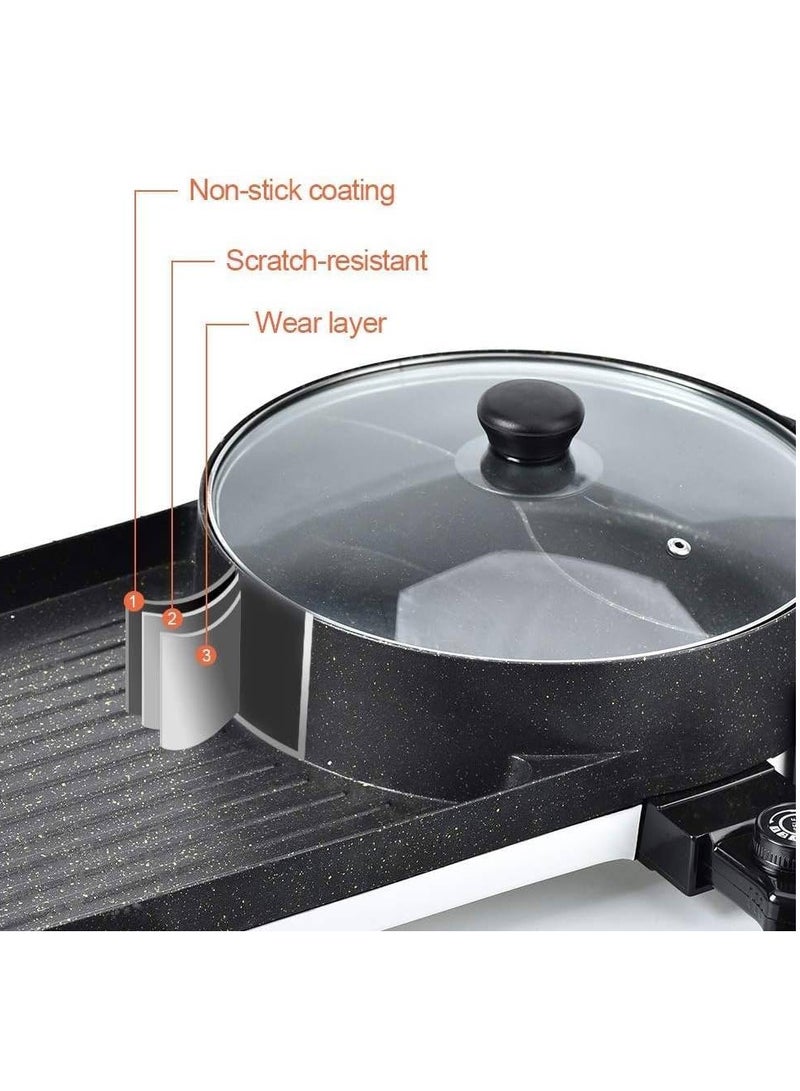 Multi-Function Electric Barbecue Oven Grilled Pan with 5 Temperature Adjustment