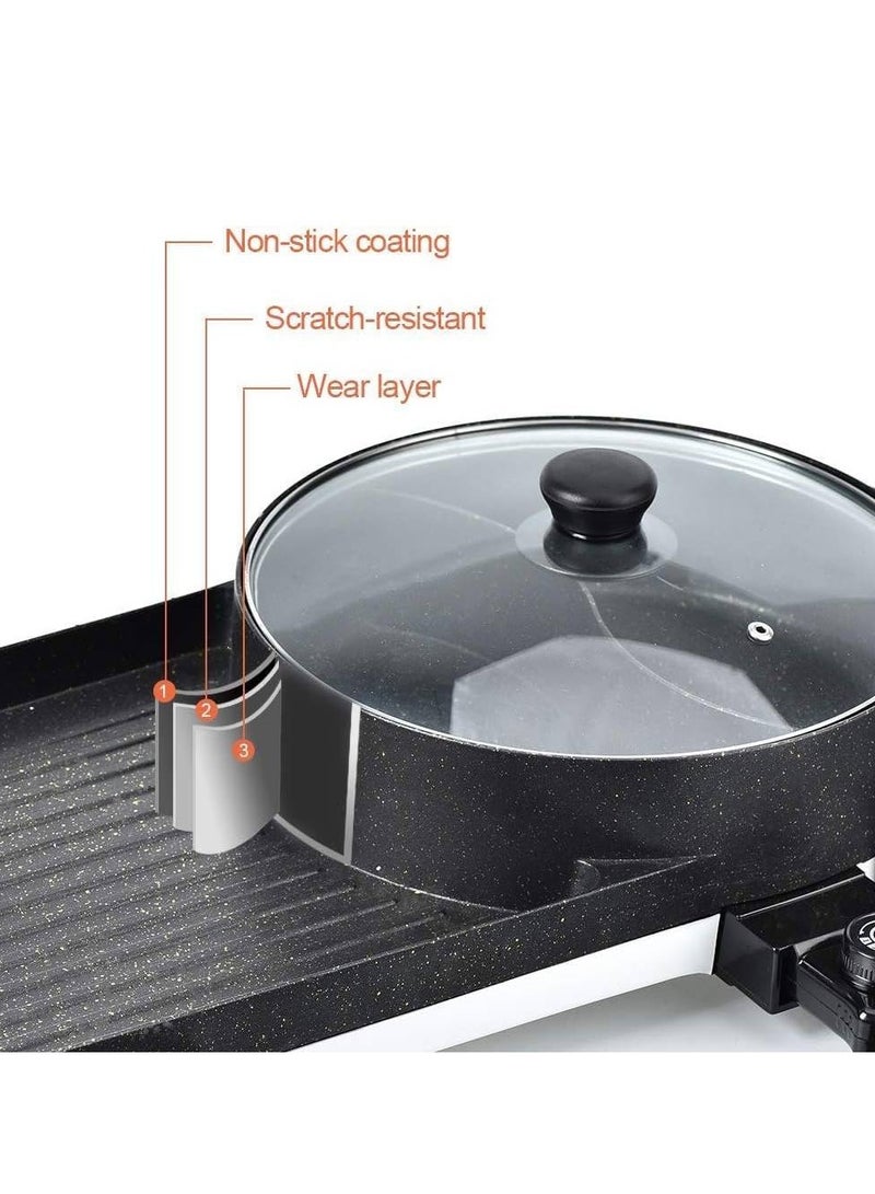 Multi-Function Electric Barbecue Oven Grilled Pan with 5 Temperature Adjustment