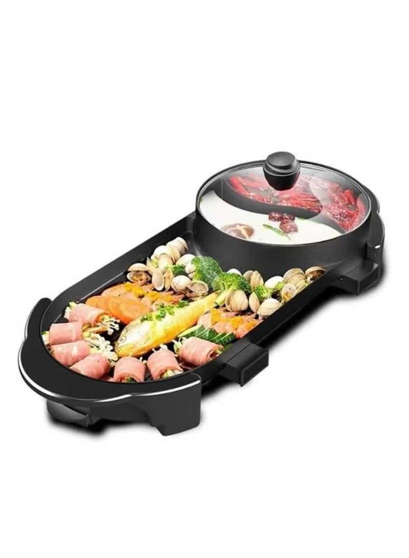 Multi-Function Electric Barbecue Oven Grilled Pan with 5 Temperature Adjustment