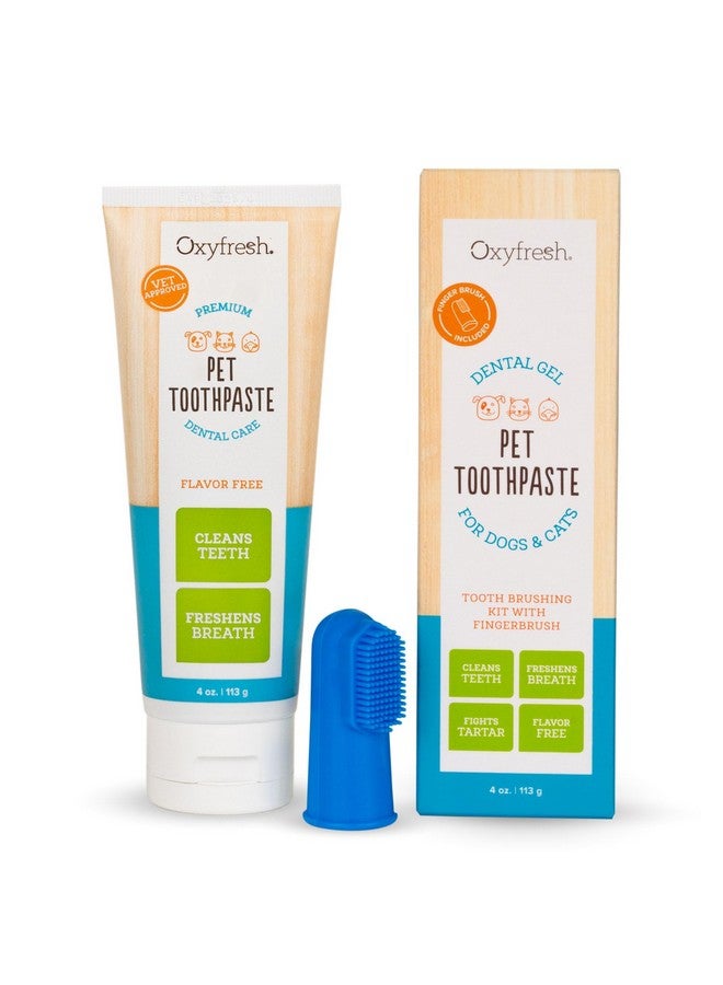 Premium Dog Toothpaste And Toothbrush  Best Dog Teeth Cleaning & Dog Plaque And Tartar Fighter  Safe For Cat Toothpaste Too  Vet Formulated (4Oz Pet Toothpaste + Large Finger Brush)