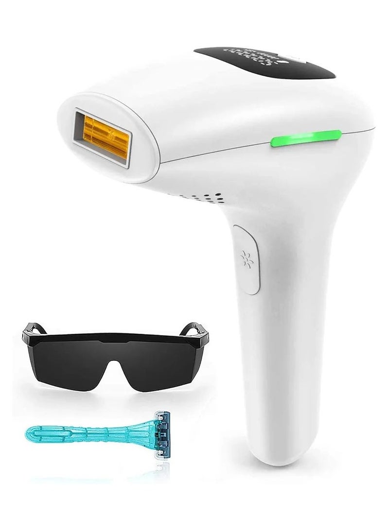 Full Body IPL Permanent Laser Hair Removal Device, Long life quartz bulb Upgrade 999,999 Flashes, Painless and Durable,Easy Home Use Hair Removal for Body, Face, Bikini Zone, Unisex, White