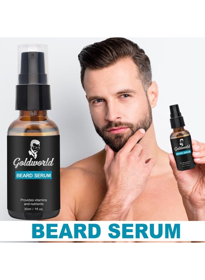 Beard Care And Grooming Kit With Beard SoapCombBrushUnscented Beard OilBalmScissorsStorage Bag