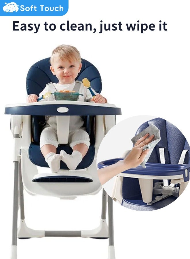 Baby High Chair Toddler Feeding Chair with Removable PU Leather and Tray