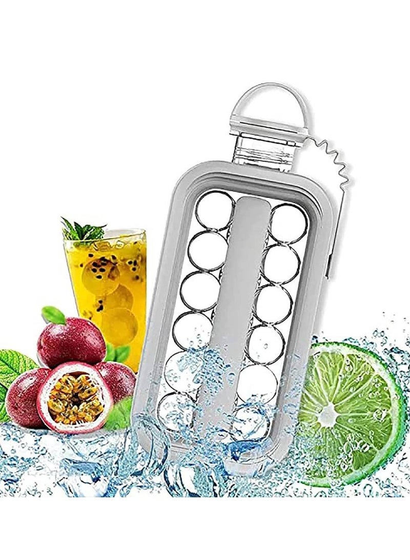 Ice Cube Molds 2 in 1 Portable Ice Ball Maker Easy to Make 17 Grids Reusable& Easy operation Suitable for Home Party Beer Whiskey Juice Champagne