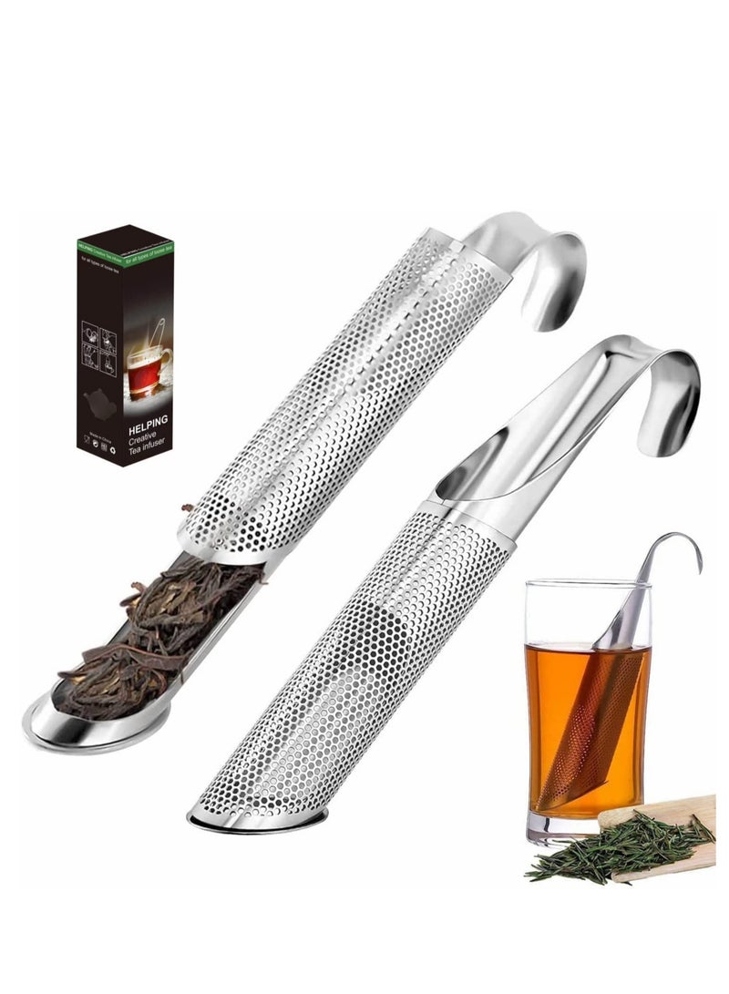 Tea Strainer with Gift Box, Tea Infuser for Loose Tea - 2 Pack Stainless Steel Tea Diffuser, Long-handle Tea infusers for Tea, Coffee, Seasonings, Spices, Gifts for Mother Father