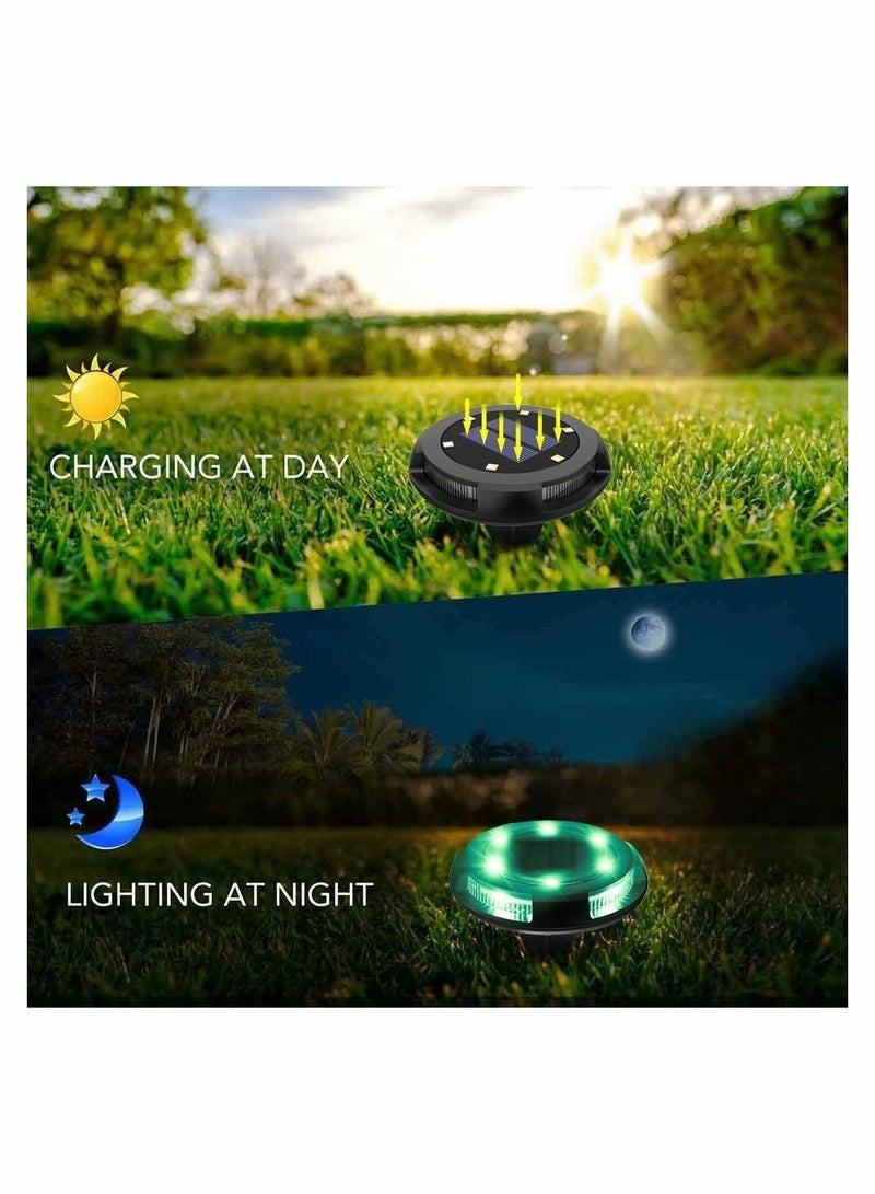 Multi-Color Solar Ground Lights for Outdoor Use, Set of 4 with Auto-Changing Features