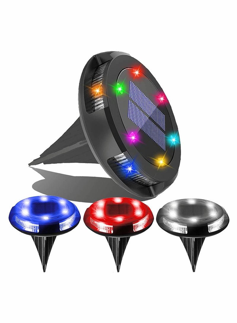 Multi-Color Solar Ground Lights for Outdoor Use, Set of 4 with Auto-Changing Features