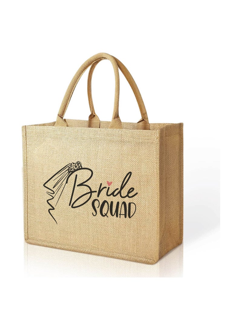 Bride Squad Jute Totes for the Perfect Party Favor - Bridesmaids - Besties - Bags for the Perfect Wedding Squad - Gift Set for Bride Squad